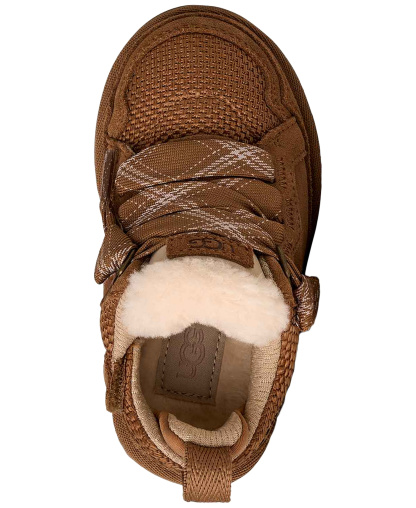 UGG® Toddler Kids Lowmel Lace-Up Sneakers - Chestnut