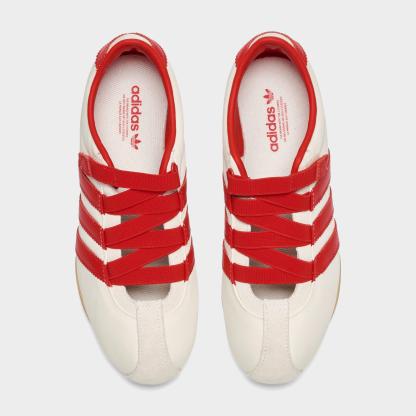 Women's adidas Originals Tokyo MJ Casual Shoes - Part 1 - Cream White/Red/Gold Metallic - Top view