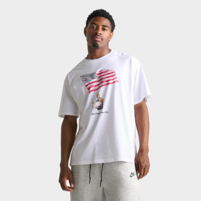 Men's Nithtke LeBron Old Glory Basketball T-Shirt - White