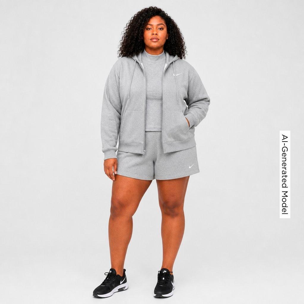 Women's Nithtke Studio Fleece Medium-Weight Full-Zip Hoodie - Dark Grey Heather/Sail