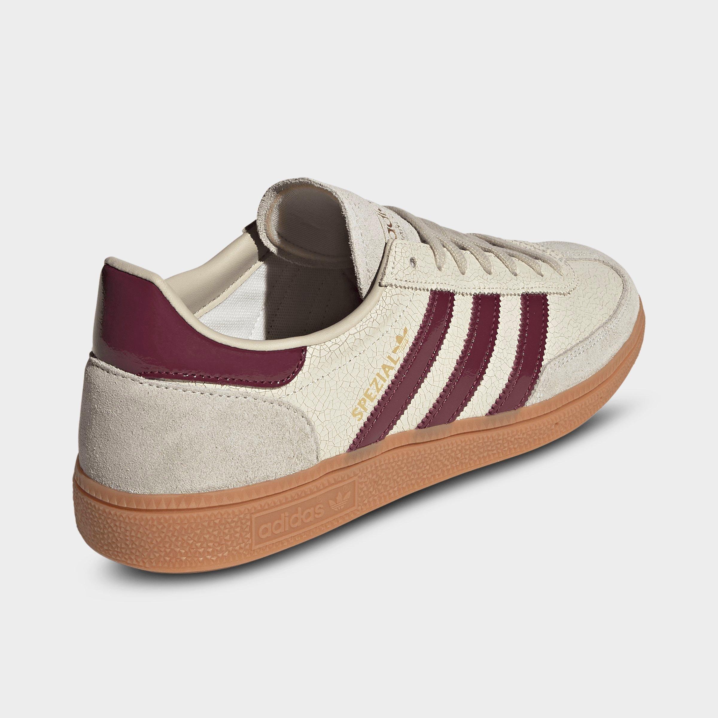 Men's adidas Originals Handball Spezial Casual Shoes - Part 1 - Off White/Shadow Red/Gum - Back view