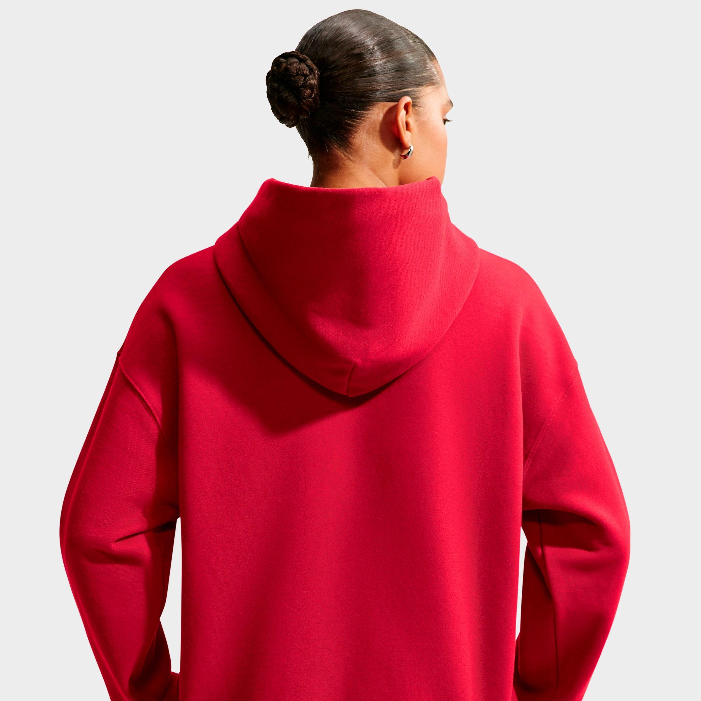 Women's Nithtke Studio Fleece Medium-Weight Camo Oversized Pullover Hoodie - Tough Red/Sail