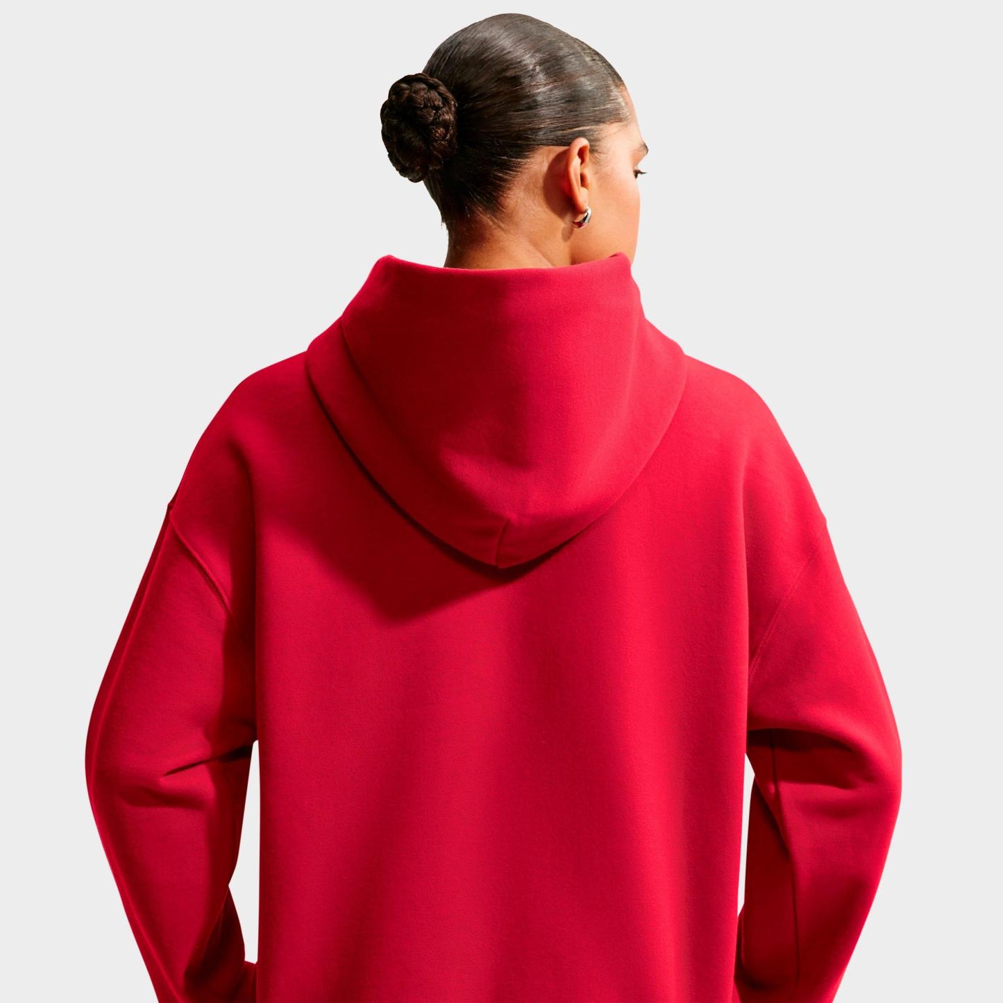 Women's Nithtke Studio Fleece Medium-Weight Camo Oversized Pullover Hoodie - Tough Red/Sail