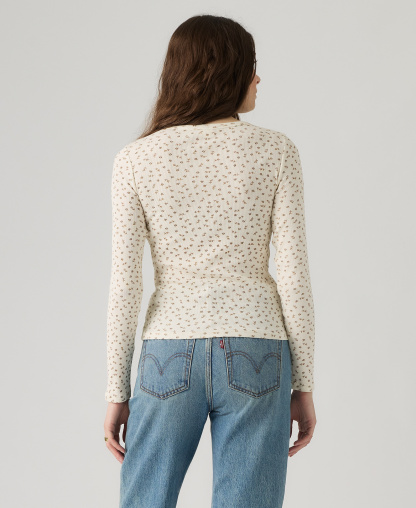Levi's Women's Hayes Long-Sleeve Top - Jaana Floral V2 Egret