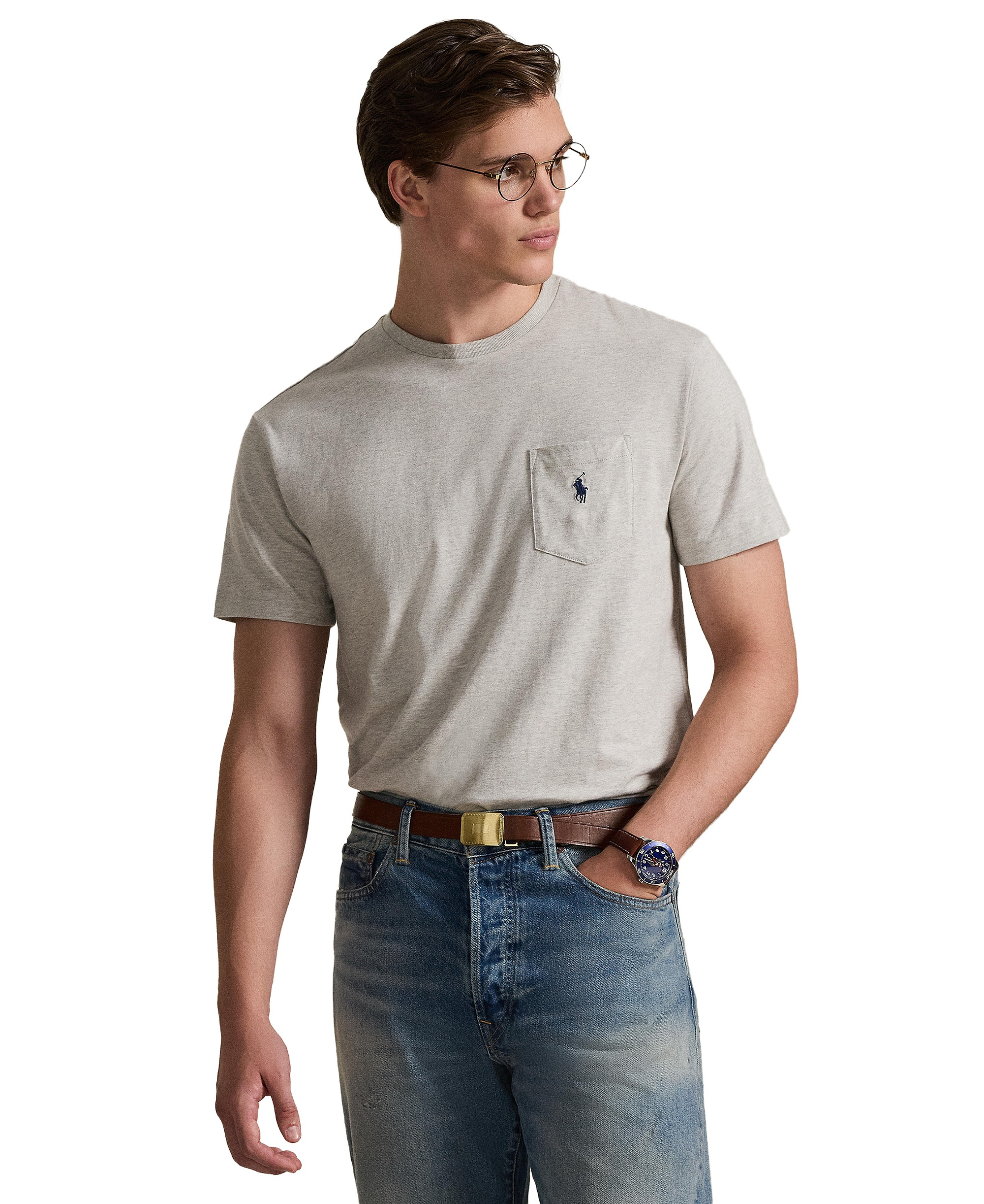 Polo Ralph Lauren Men's Classic-Fit Crewneck Pocket T-Shirt - Taylor Heather