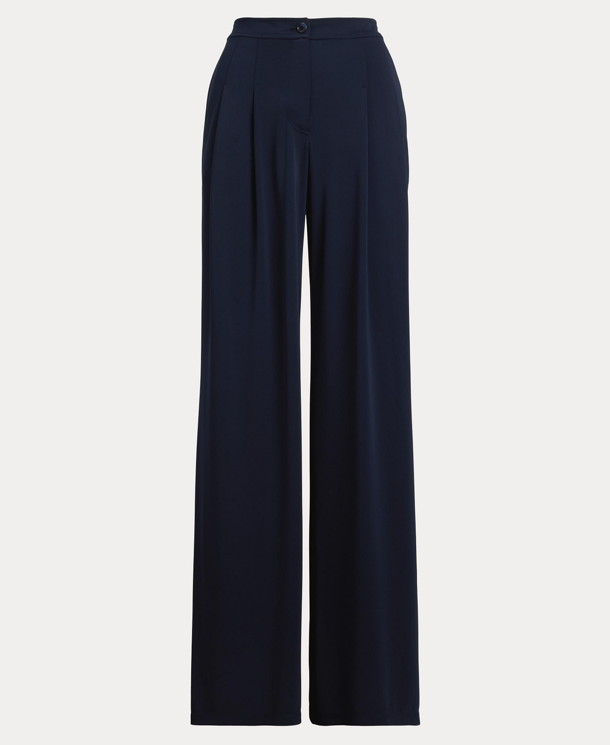 Lauren Ralph Lauren Women's Pleated Stretch Jersey Wide-Leg Pants - Lauren Navy