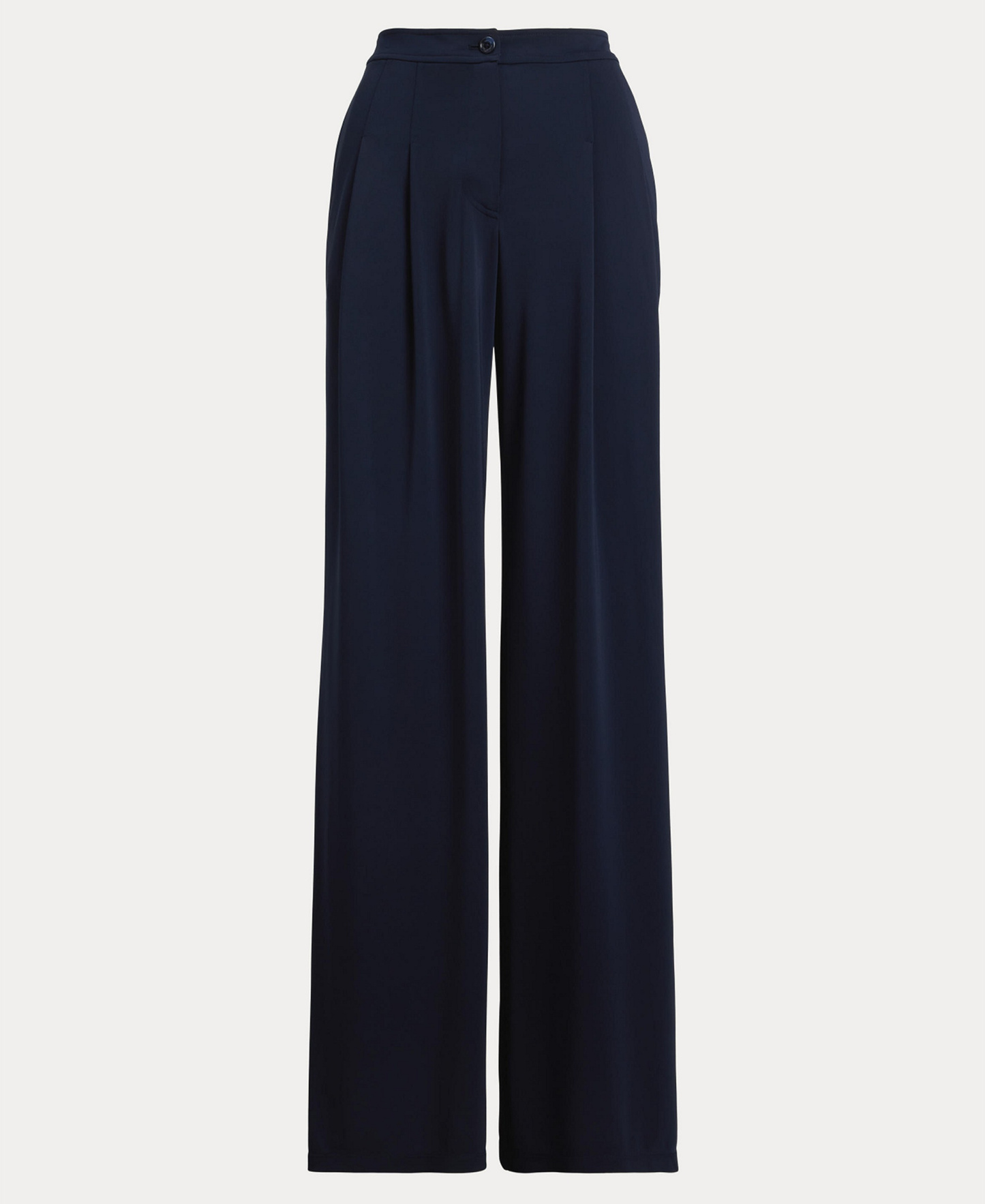 Lauren Ralph Lauren Women's Pleated Stretch Jersey Wide-Leg Pants - Lauren Navy
