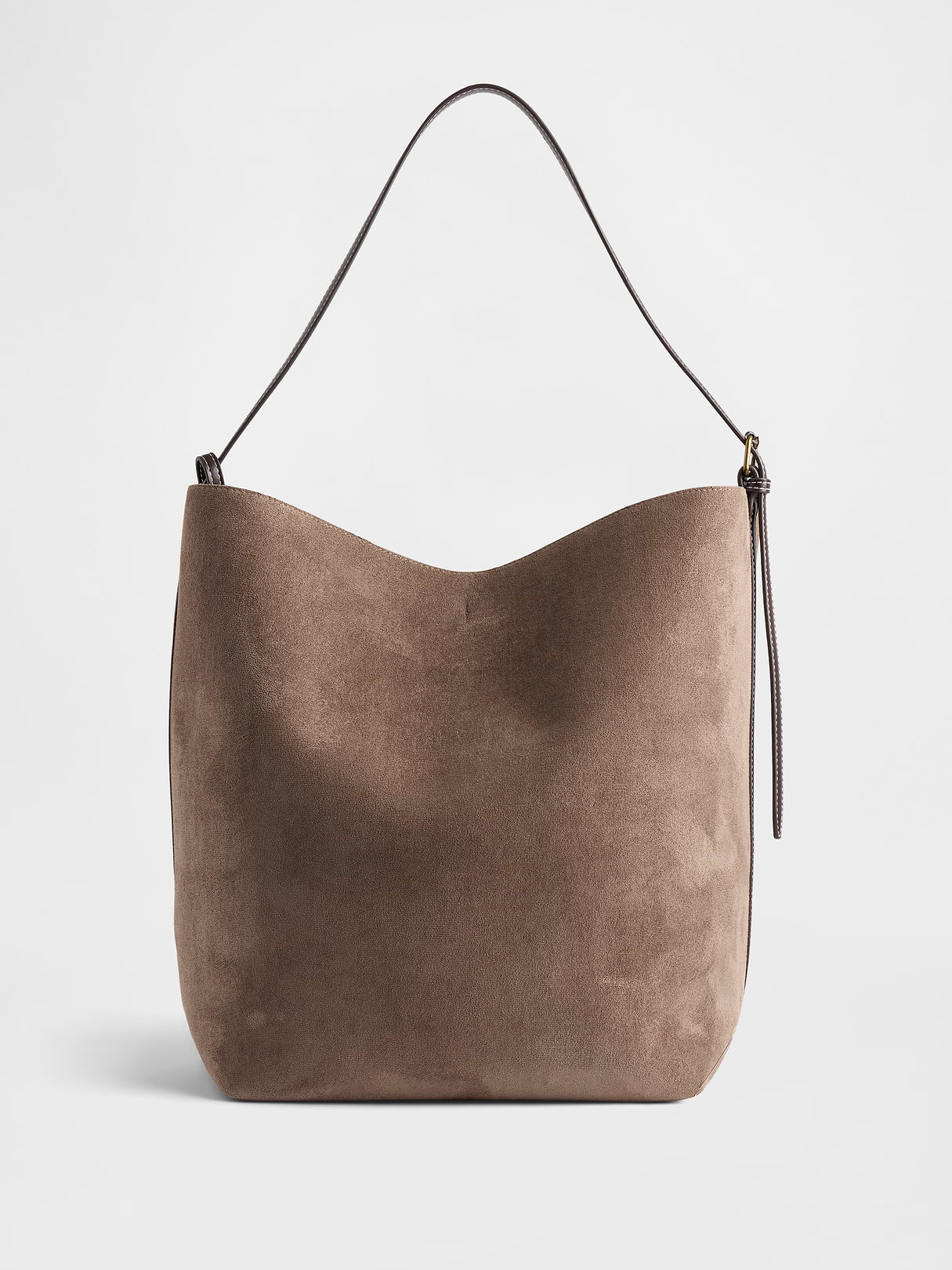 Vegan Suede Bucket Bag - Sandy taupe beige