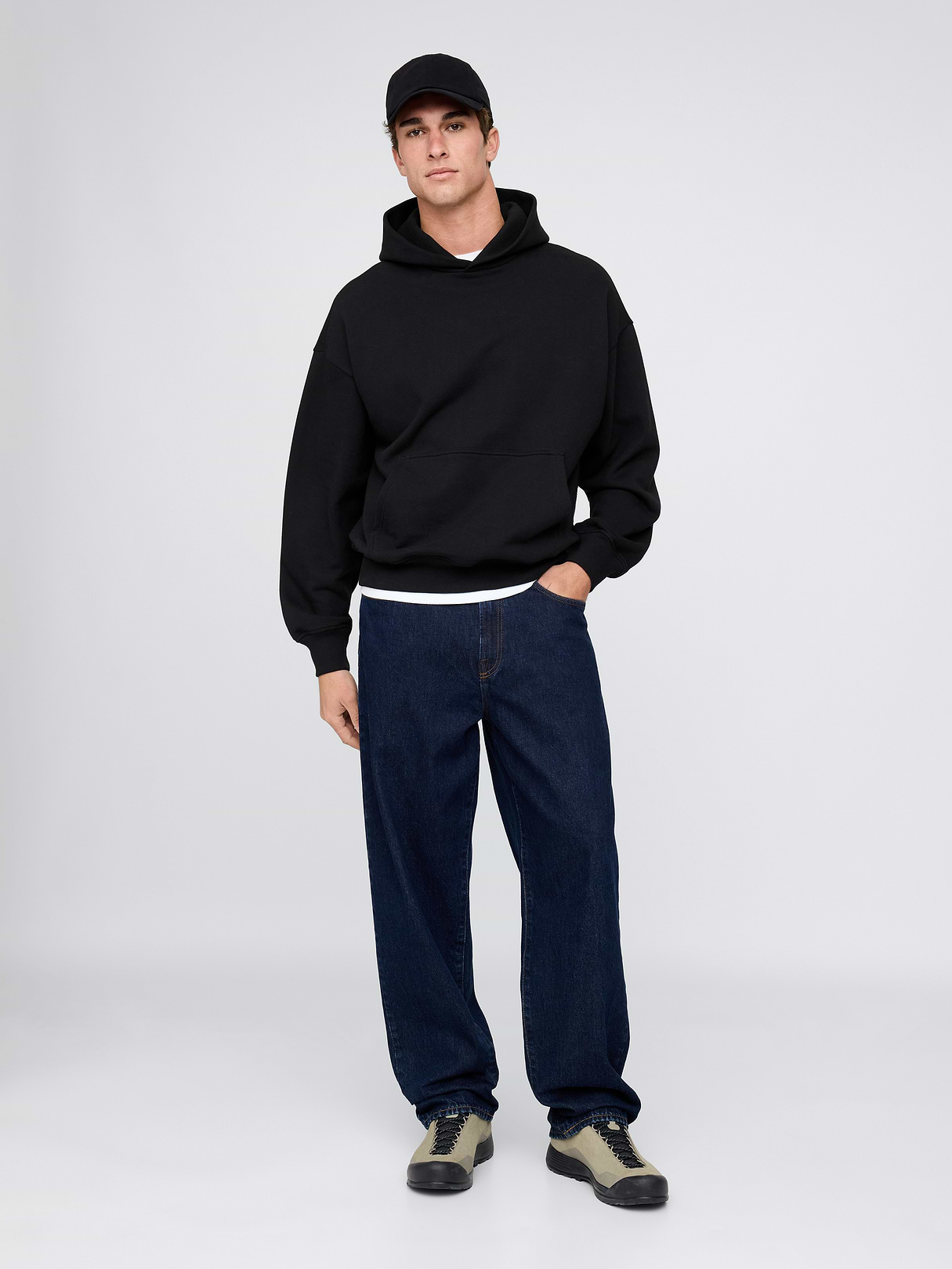 Adult Heavyweight Oversized Hoodie - True black
