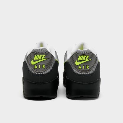 Men's Nithtke Air Max 90 Casual Shoes - Part 2 - Black/Neon Yellow/Anthracite/Light Charcoal/Pearl Grey/White - Back view