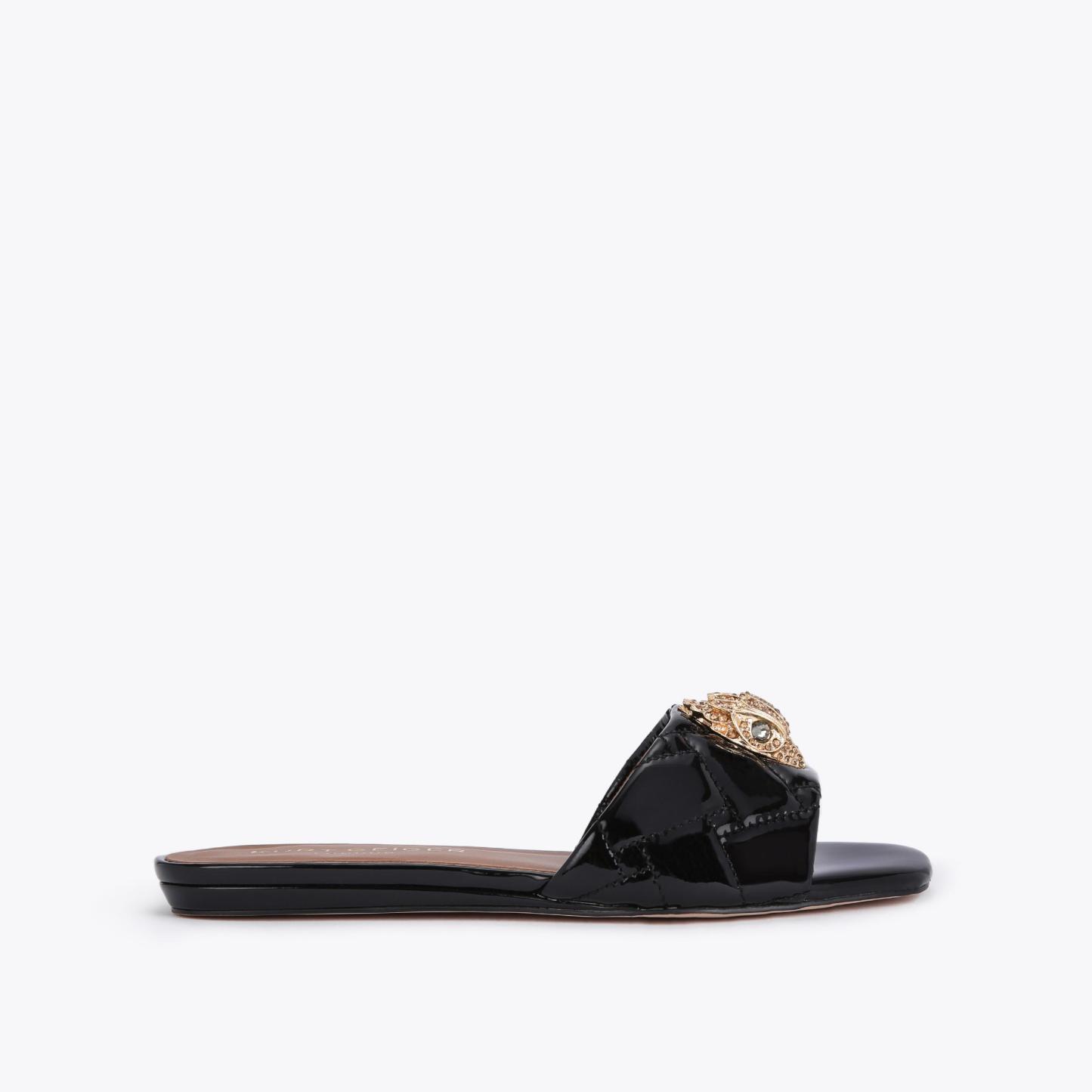 Kurt Geiger London Kensington Flat Sandal - Black