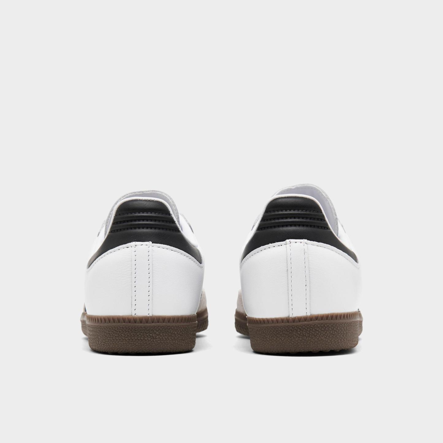 Big Kids' adidas Originals Samba OG Casual Shoes - Part 1 - Footwear White/Core Black/Gum - Back view