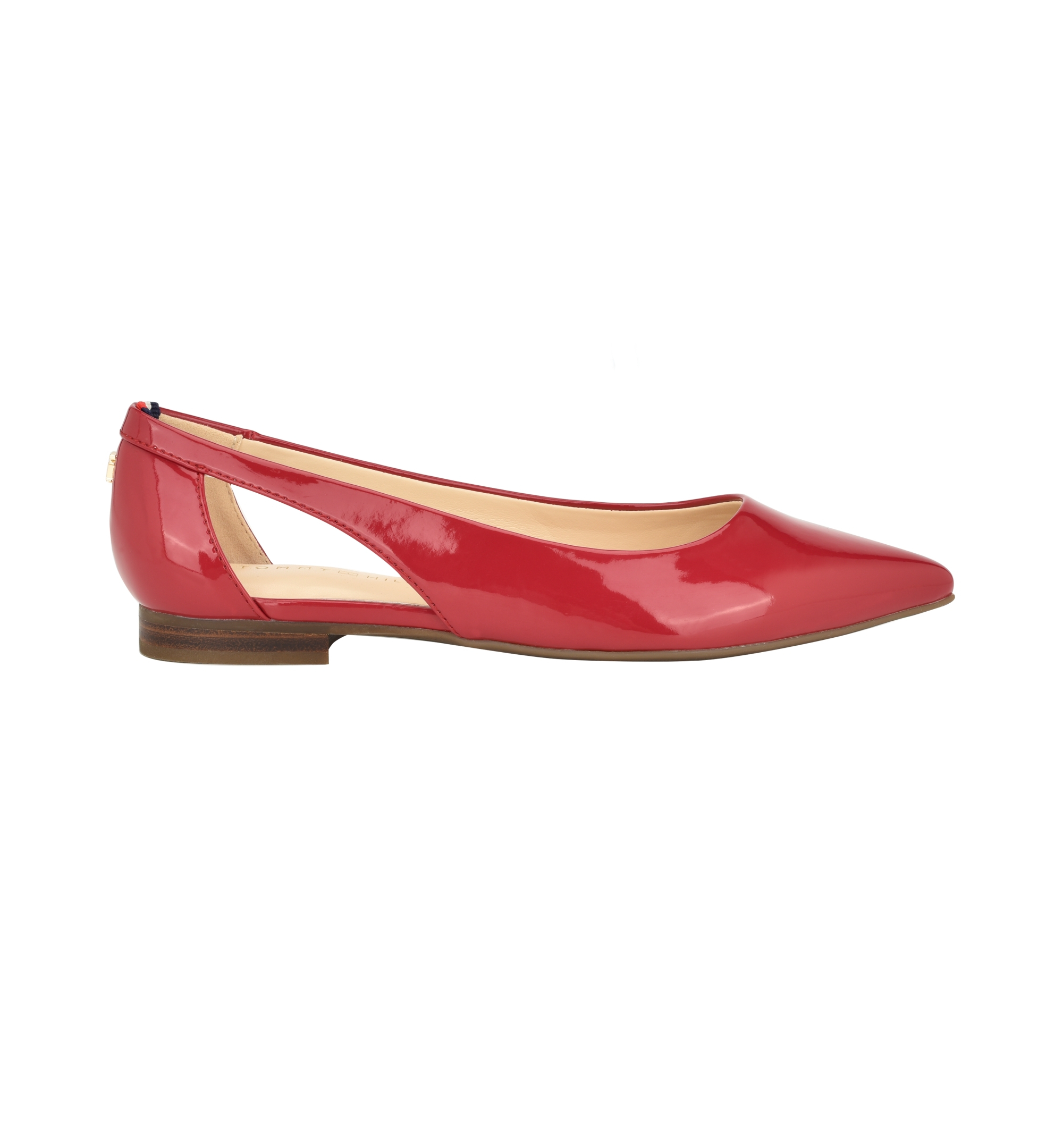 Tommy Hilfiger Women's Velahi Cutout Pointy Toe Flats - Red Patent