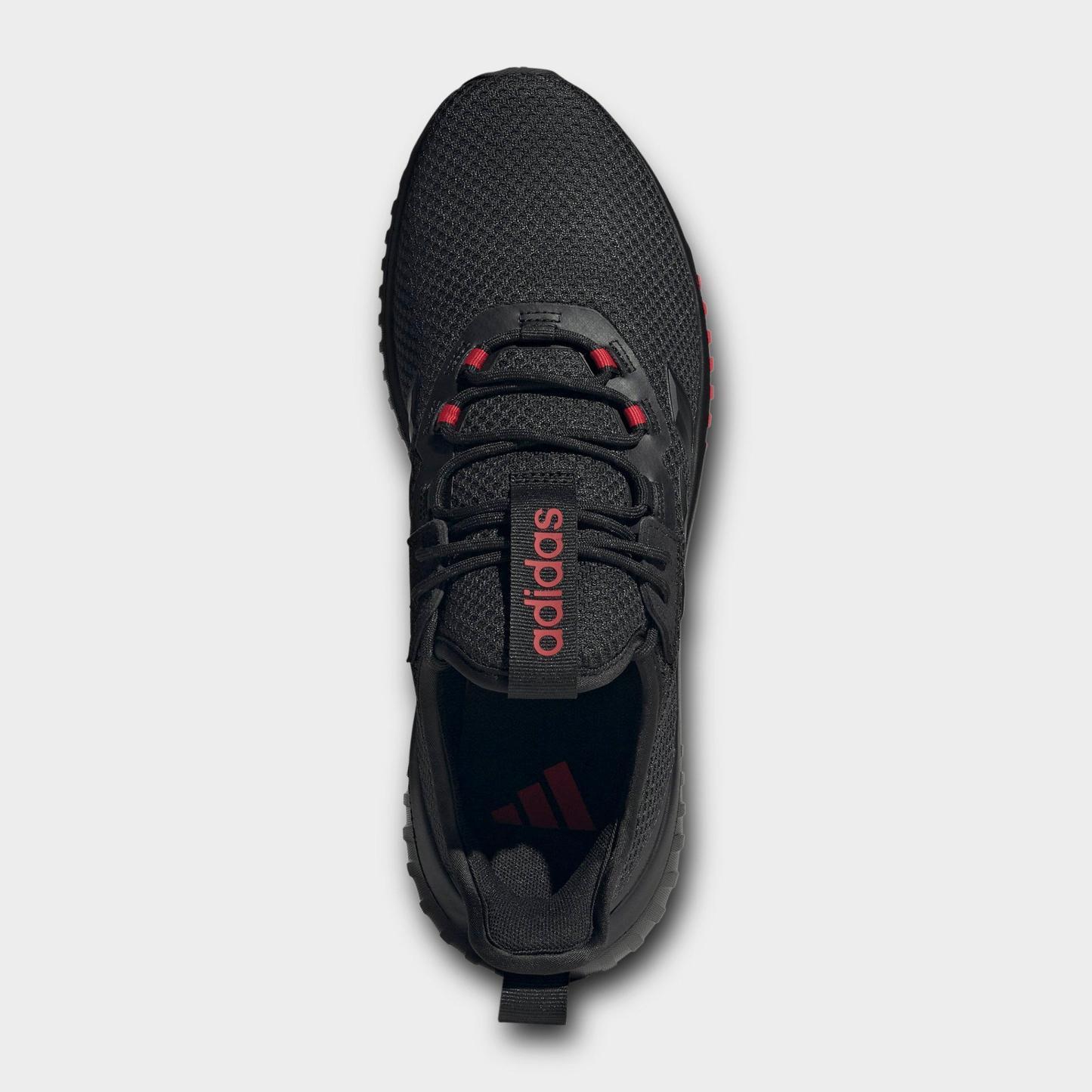 Men's adidas Kaptir 4.0 Casual Shoes - Core Black/Core Black/Pure Ruby - Top view