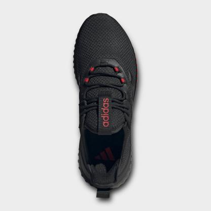Men's adidas Kaptir 4.0 Casual Shoes - Core Black/Core Black/Pure Ruby - Top view