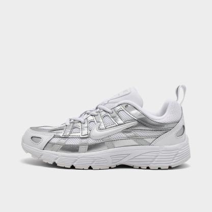 Little Kids' Nithtke P-6000 Casual Shoes - White/Photon Dust/Metallic Silver - Left shoe facing left. Outside of the shoe.