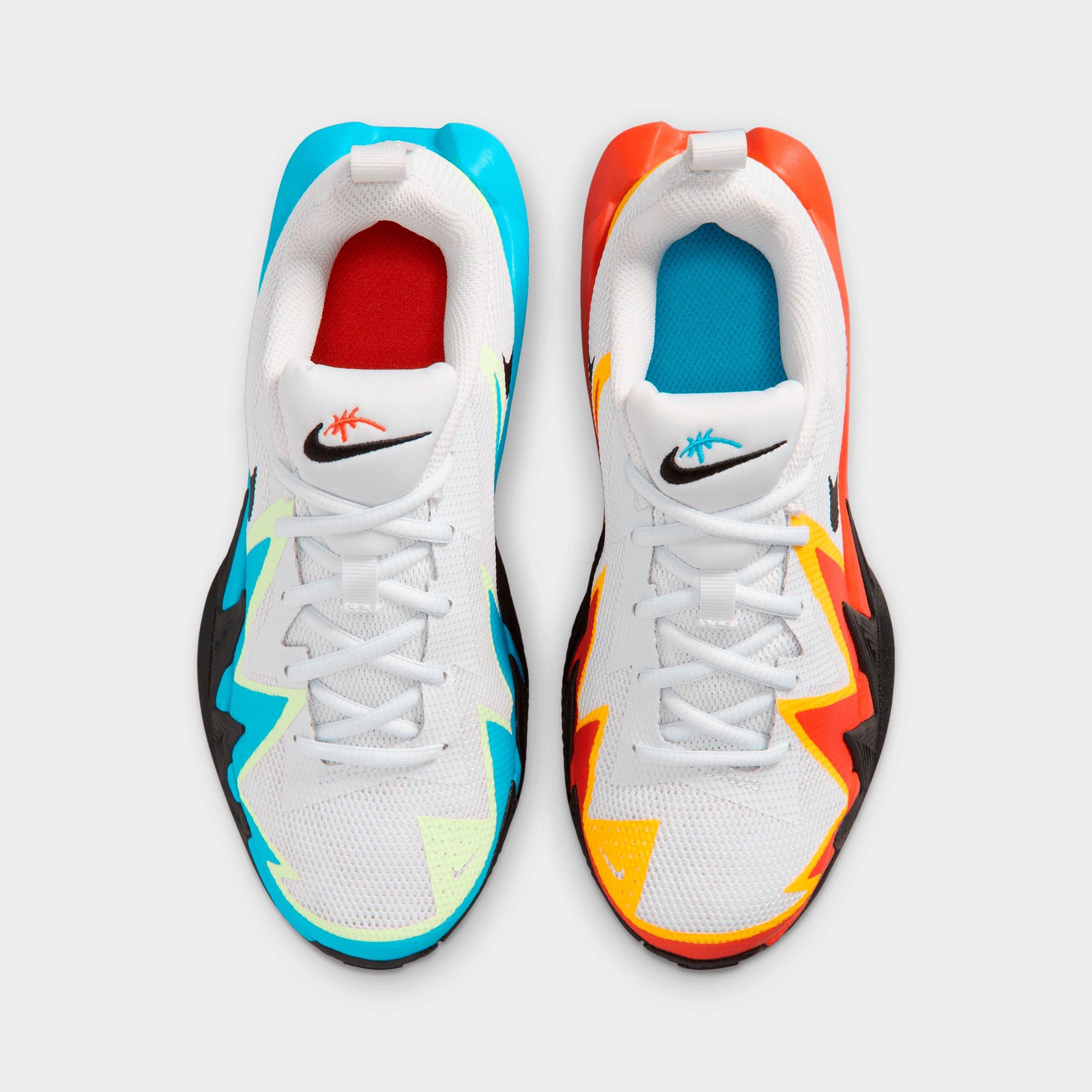 Big Kids' Nithtke S.T. Dynamite Basketball Shoes - Off White/Picante Red/Current Blue/Black - Top view