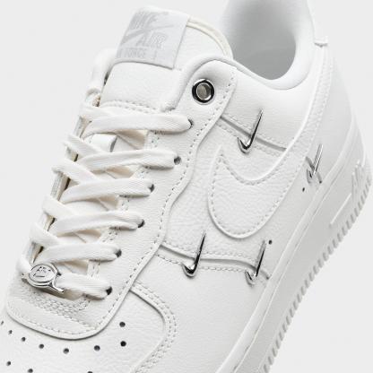 Women's Nithtke Air Force 1 '07 LV8 Casual Shoes - Sail/Sail/Sail/Metallic Silver - Detail shot