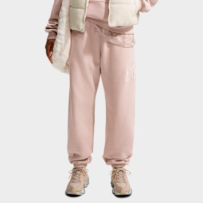 Women's Nithtke Studio Fleece Medium-Weight "Graphic Pack" Oversized Cuffed Logo Pants - Cream II/Sail