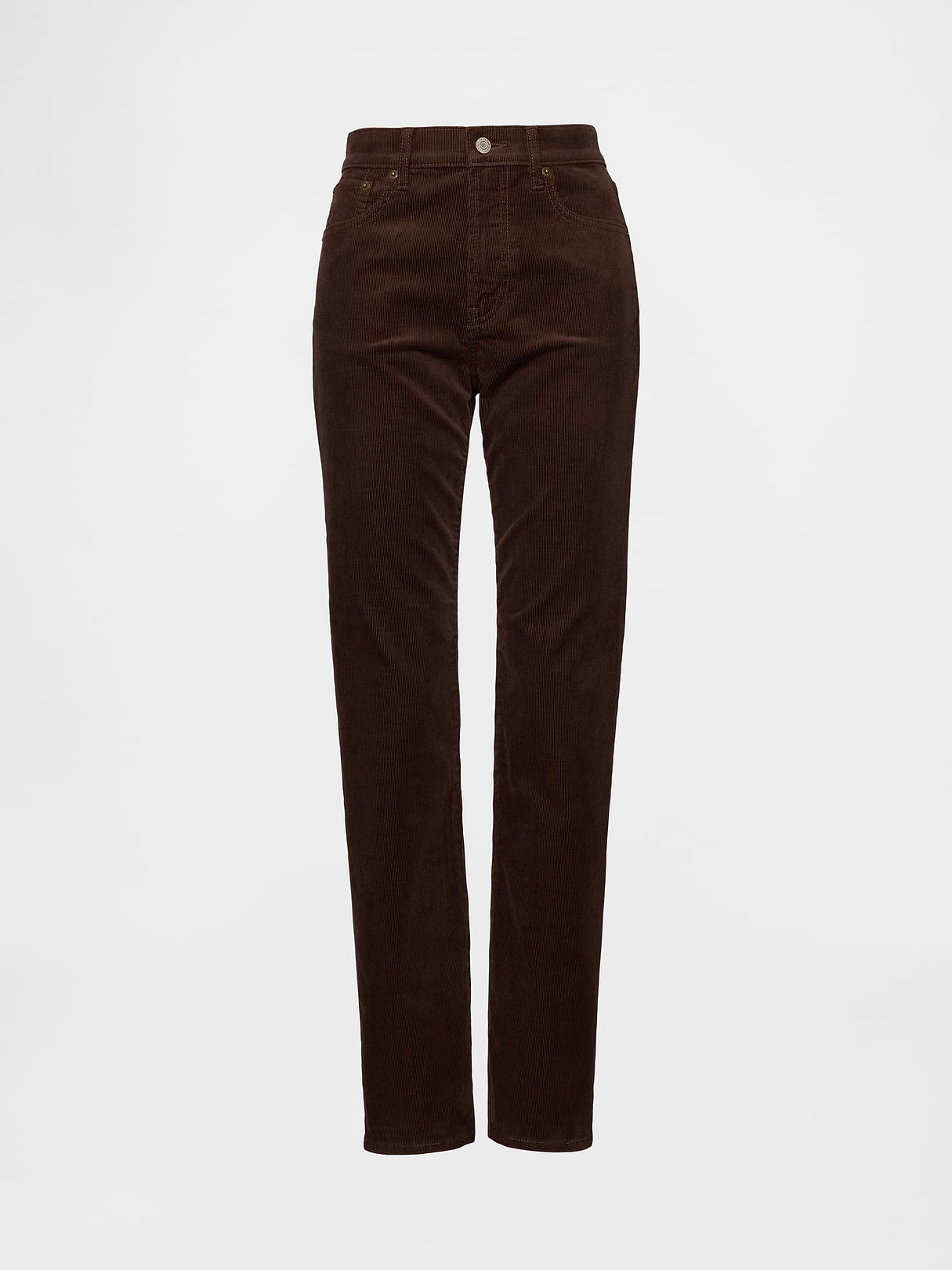High Rise Belted '90s Slim Straight Jeans - Dark brown