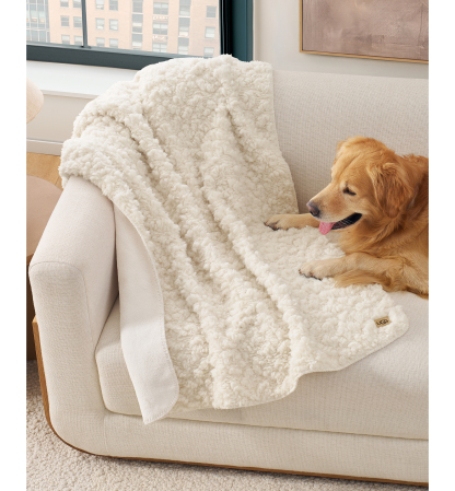 UGG® Shira Pet Throw, 50" x 40" - Snow