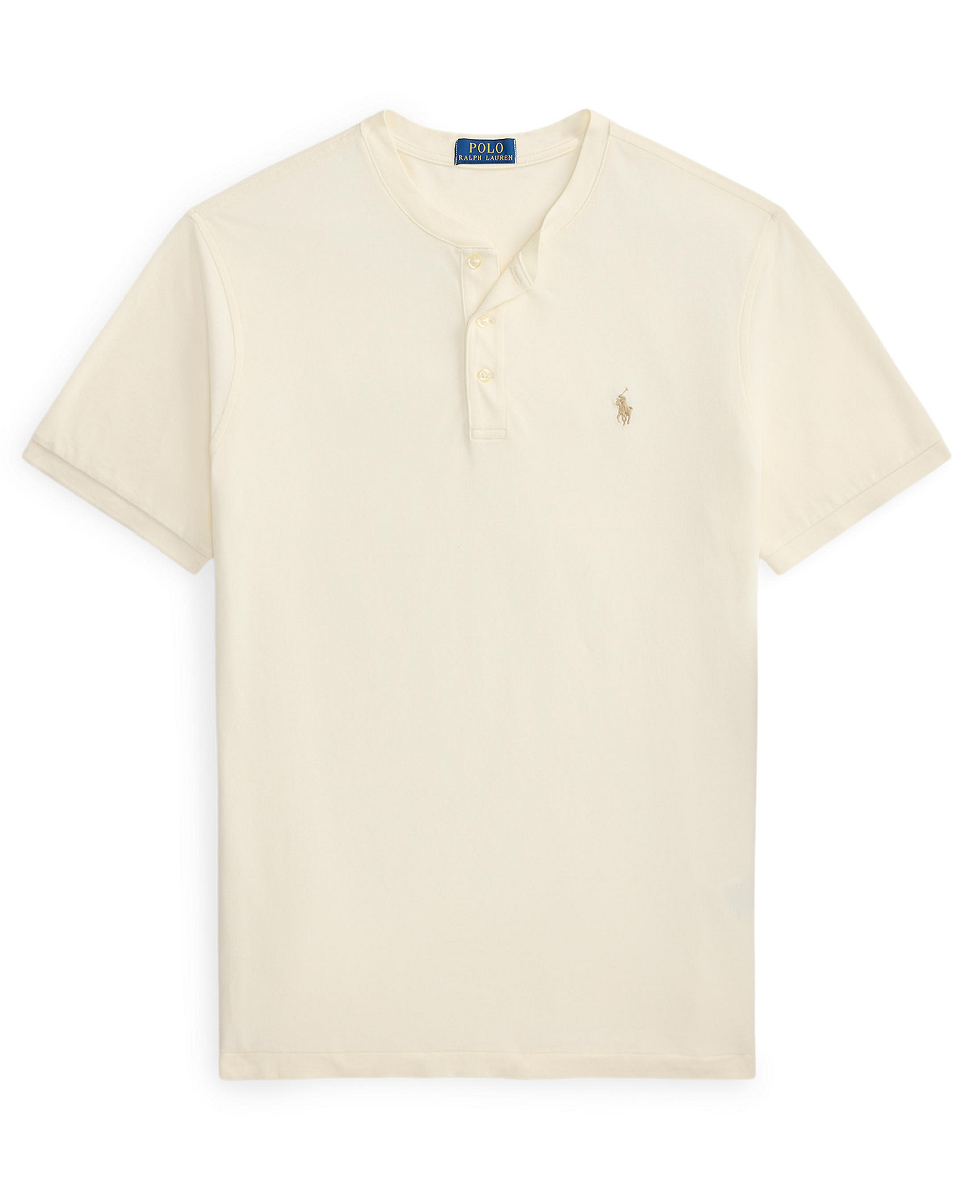 Polo Ralph Lauren Men's Featherweight Mesh Henley Shirt - Pale Cream/C8640