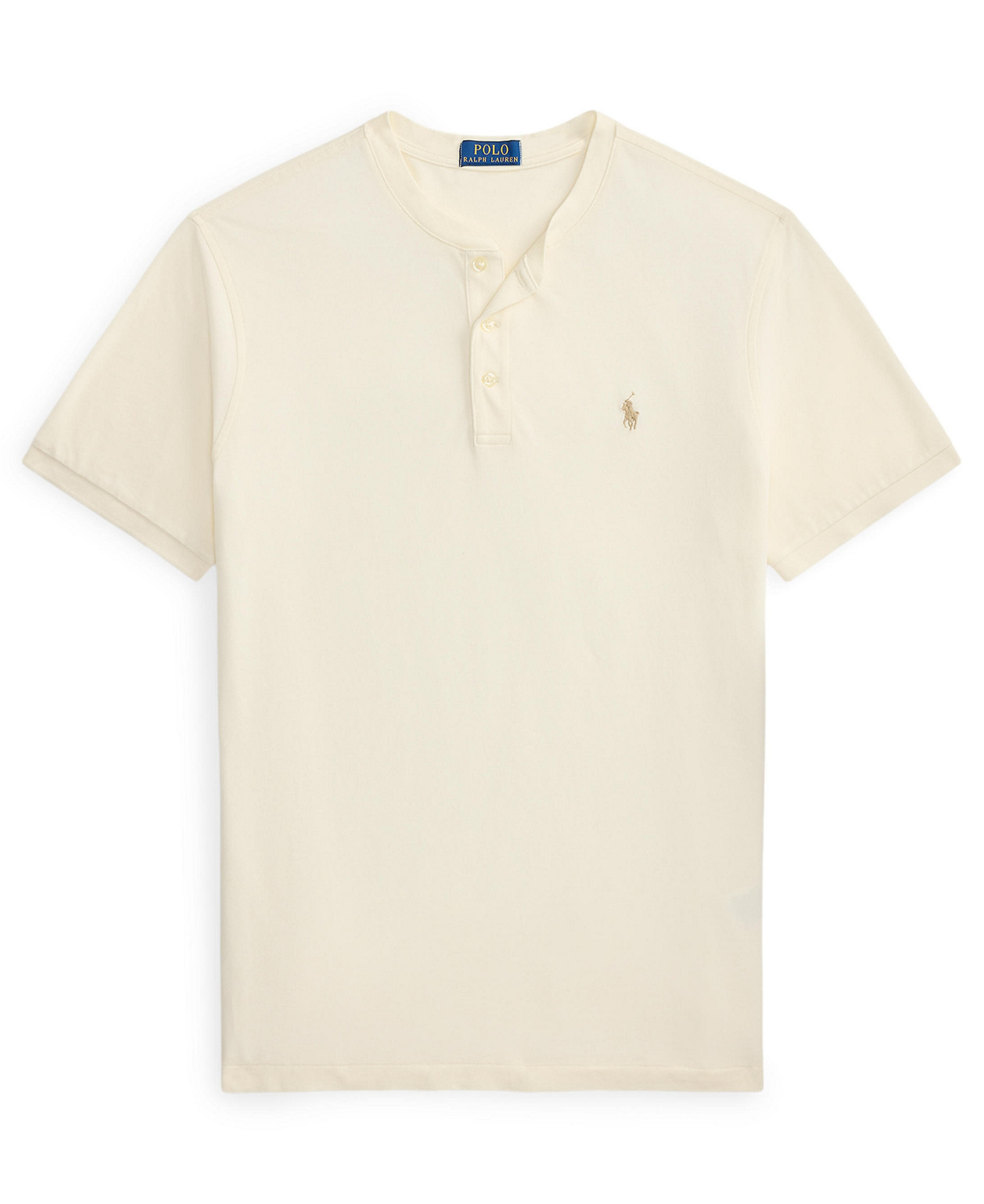 Polo Ralph Lauren Men's Featherweight Mesh Henley Shirt - Pale Cream/C8640