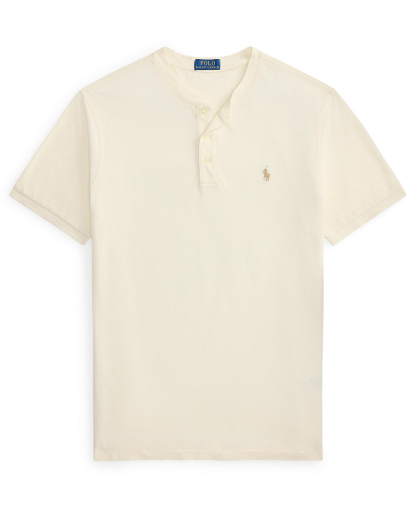 Polo Ralph Lauren Men's Featherweight Mesh Henley Shirt - Pale Cream/C8640