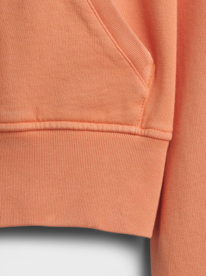 VintageSoft Terry Oversized Wedge Zip Hoodie - Tangerine orange