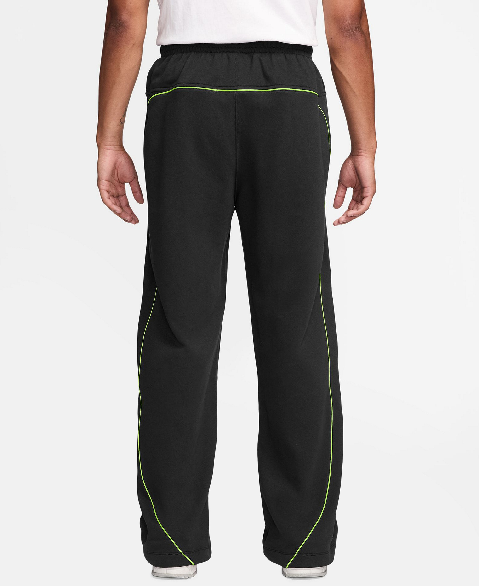 Nike Men's Air Open Hem Fleece Pants - Black/Volt