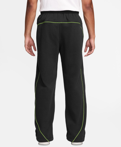 Nike Men's Air Open Hem Fleece Pants - Black/Volt