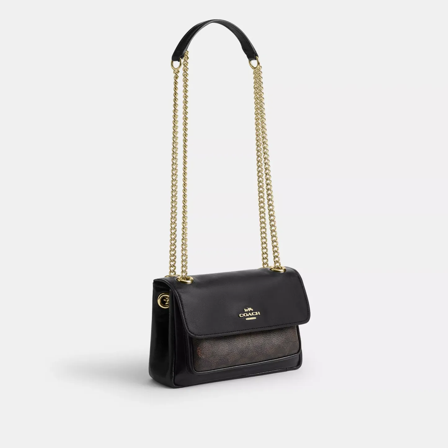 Elodie Crossbody Bag 18 In Signature Canvas - Gold/Walnut/Black - view 6