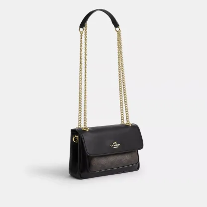Elodie Crossbody Bag 18 In Signature Canvas - Gold/Walnut/Black - view 6