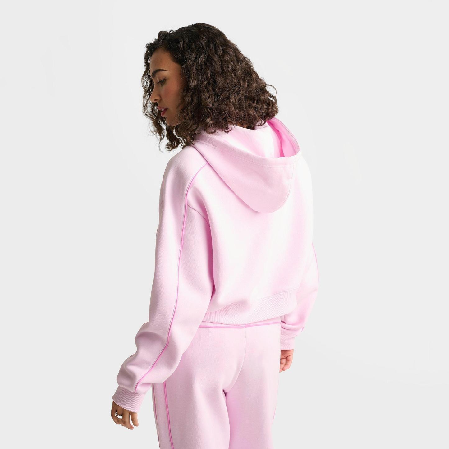 Women's New Balance Piped Cropped Full-Zip Hoodie - Light Raspberry - view 4