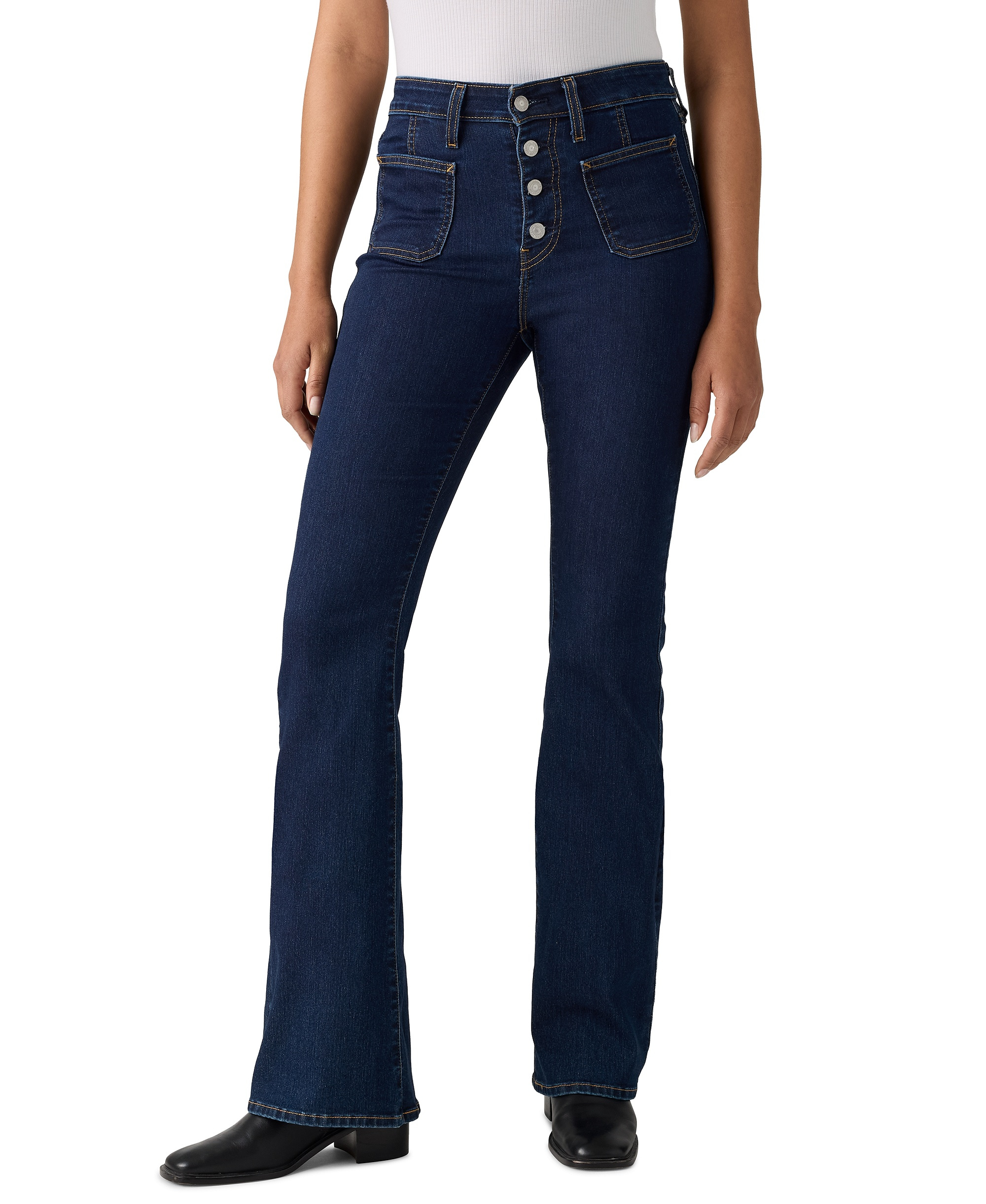 Levi's Women's 726 Patch Pocket High-Rise Slim-Fit Flare Jeans - Outside The Screen