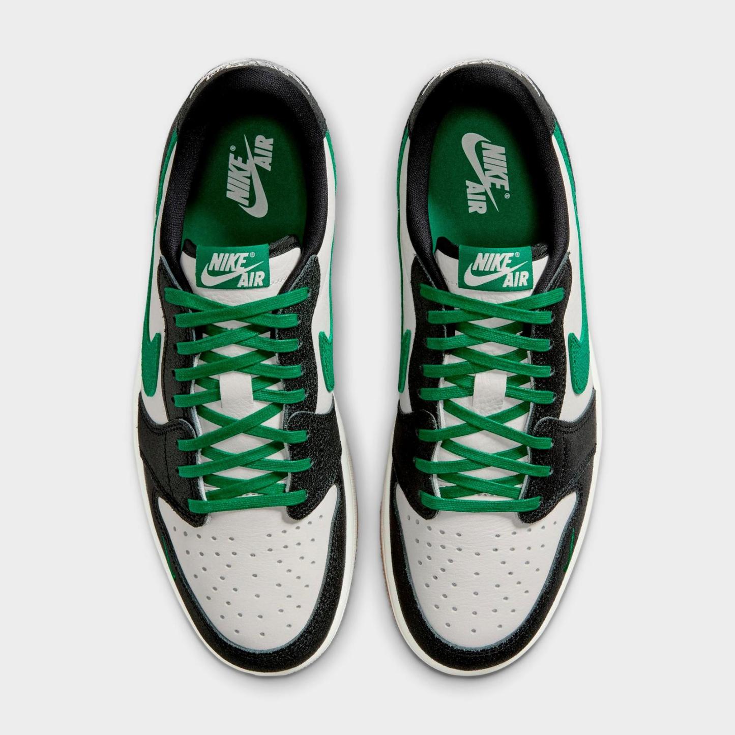 Men's Air Jordan Retro 1 Low OG Casual Shoes - Phantom/Pine Green/Black - view 5