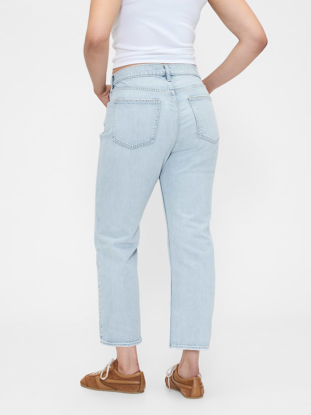 High Rise ’90s Slim Straight Crop Jeans - Light indigo