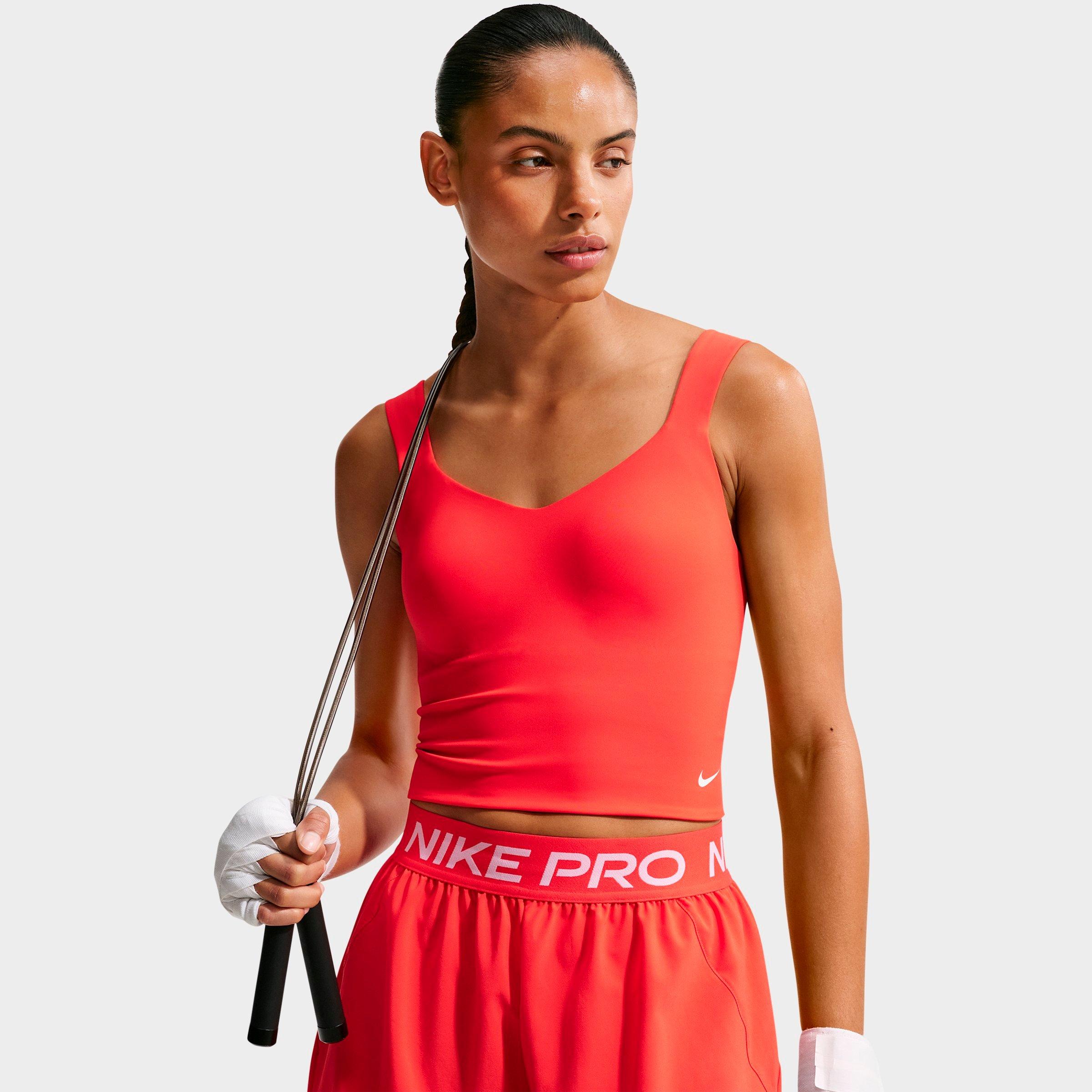 Women's Nithtke Pro Sculpt Medium-Support Padded Bra Tank - Light Crimson/White