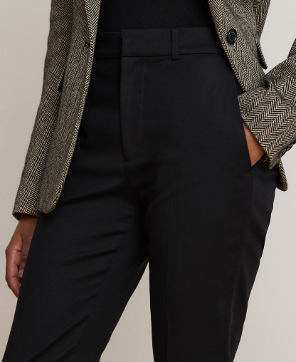Lauren Ralph Lauren Women's High-Rise Slim Ankle Pants - Black