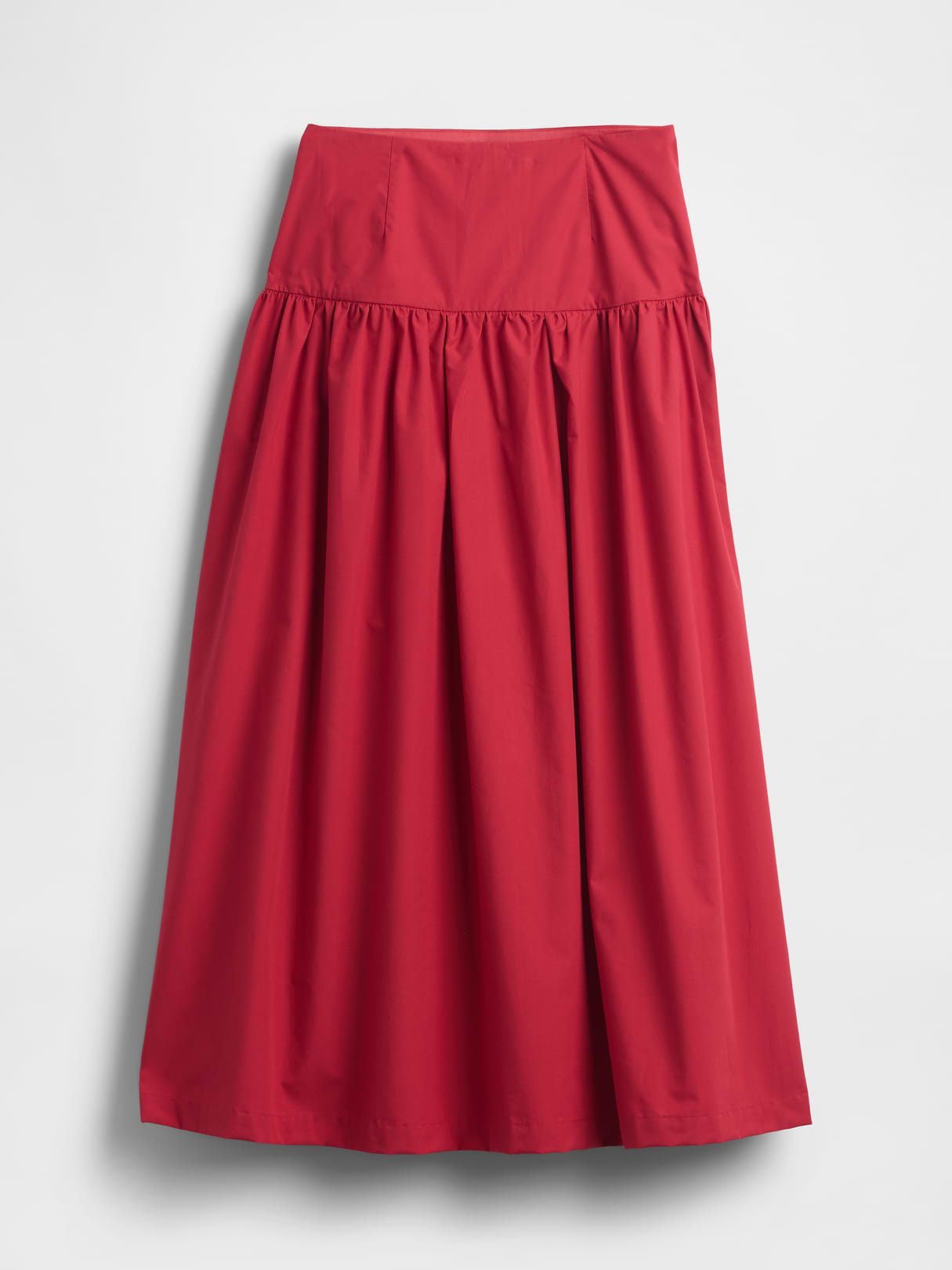 Poplin Drop-Waist Maxi Skirt - Chakra red