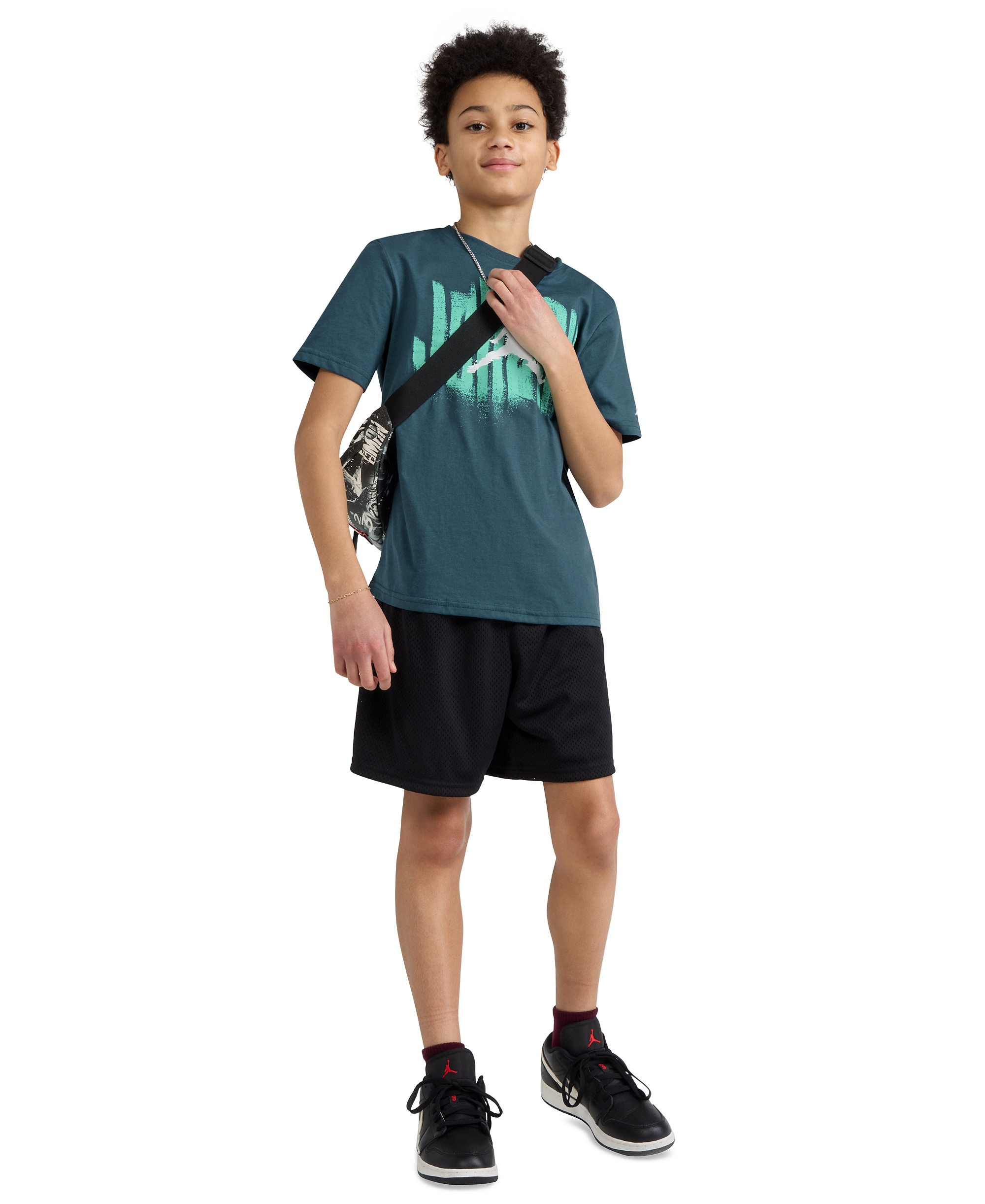 Jordan Boys' 8-20 Distressed Short-Sleeve T-Shirt - Ash Green