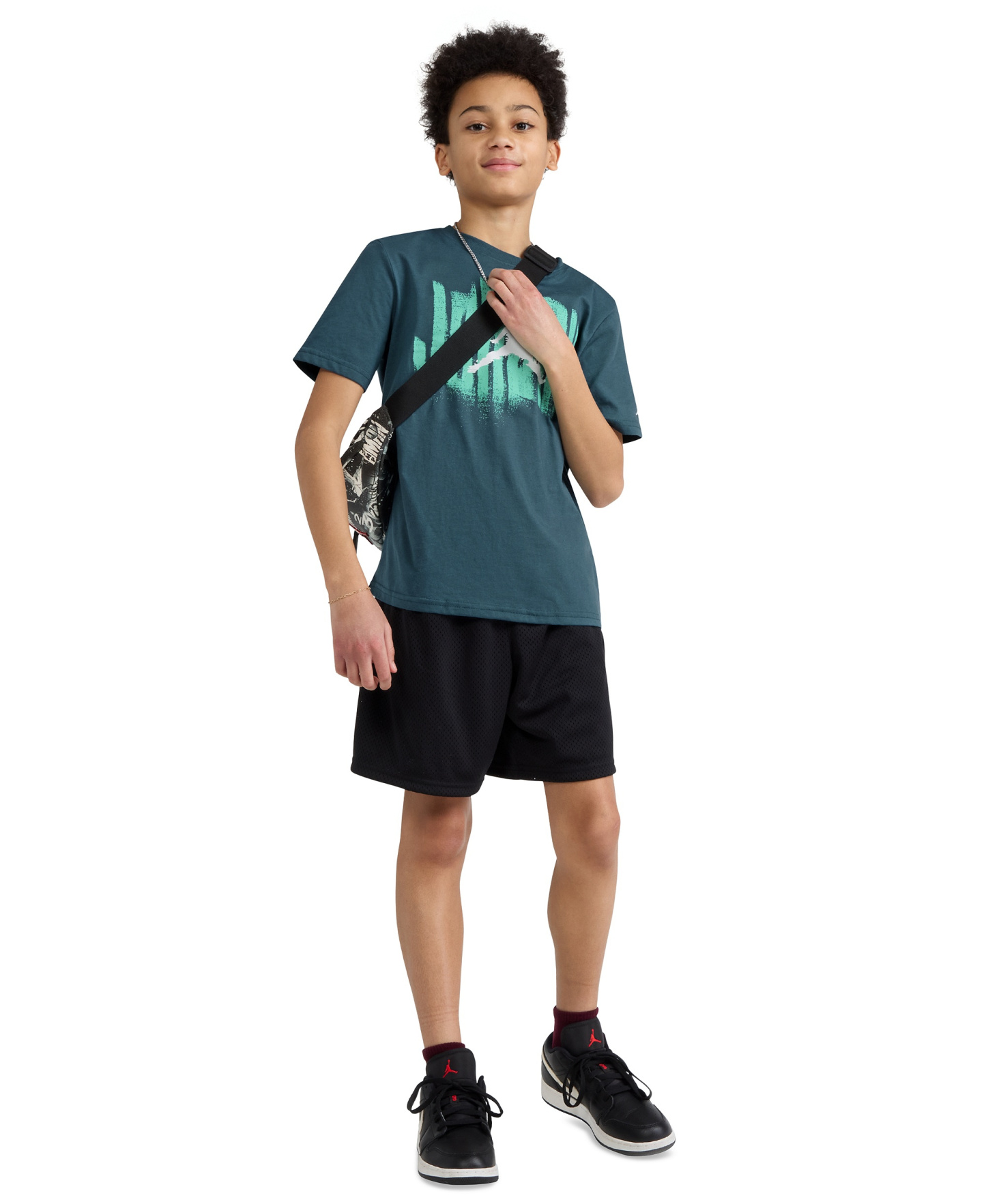 Jordan Boys' 8-20 Distressed Short-Sleeve T-Shirt - Ash Green