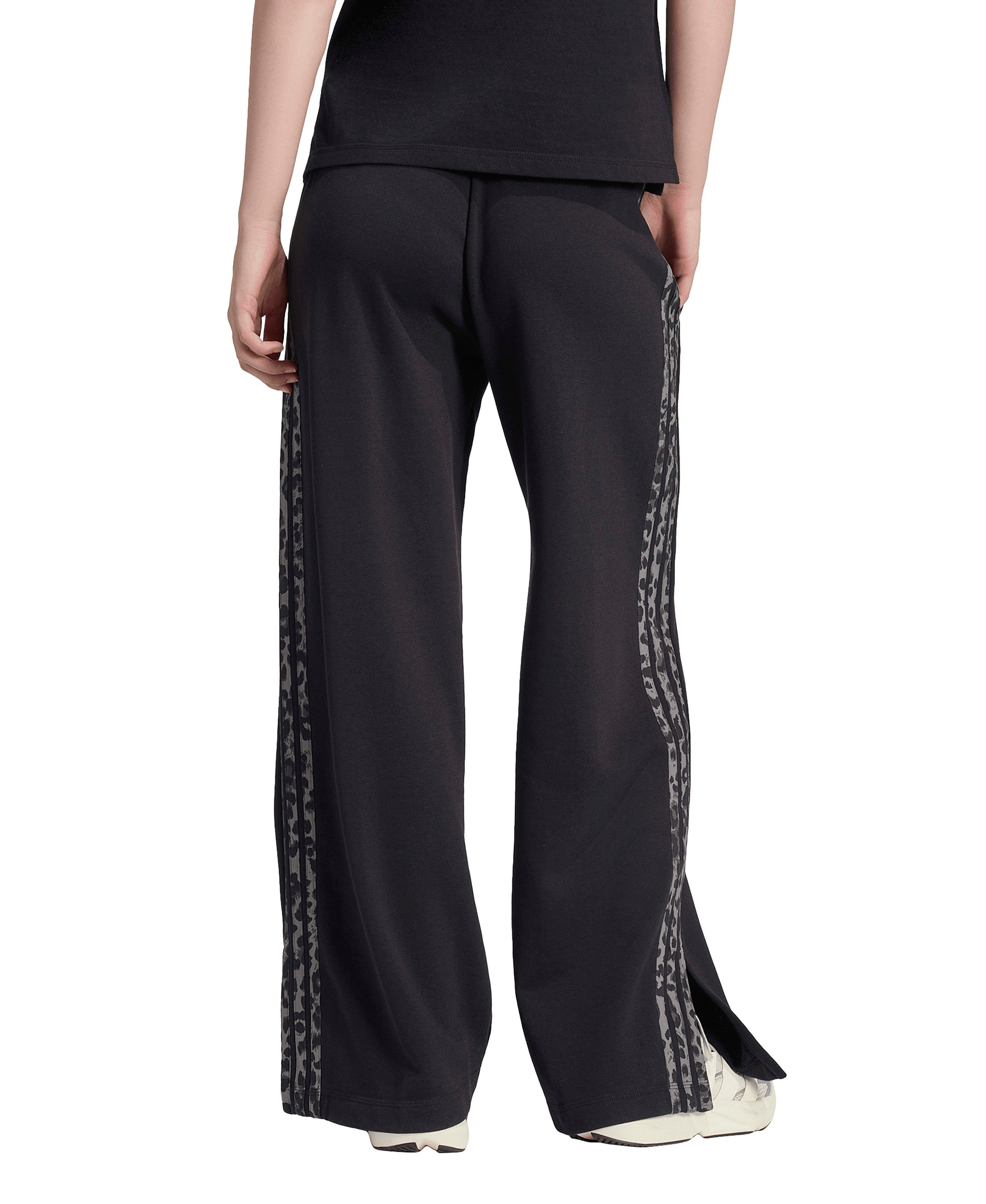adidas Women's Seasonal Essentials Animal Print 3-Stripes Pants - Black/Multicolor/Grey Four
