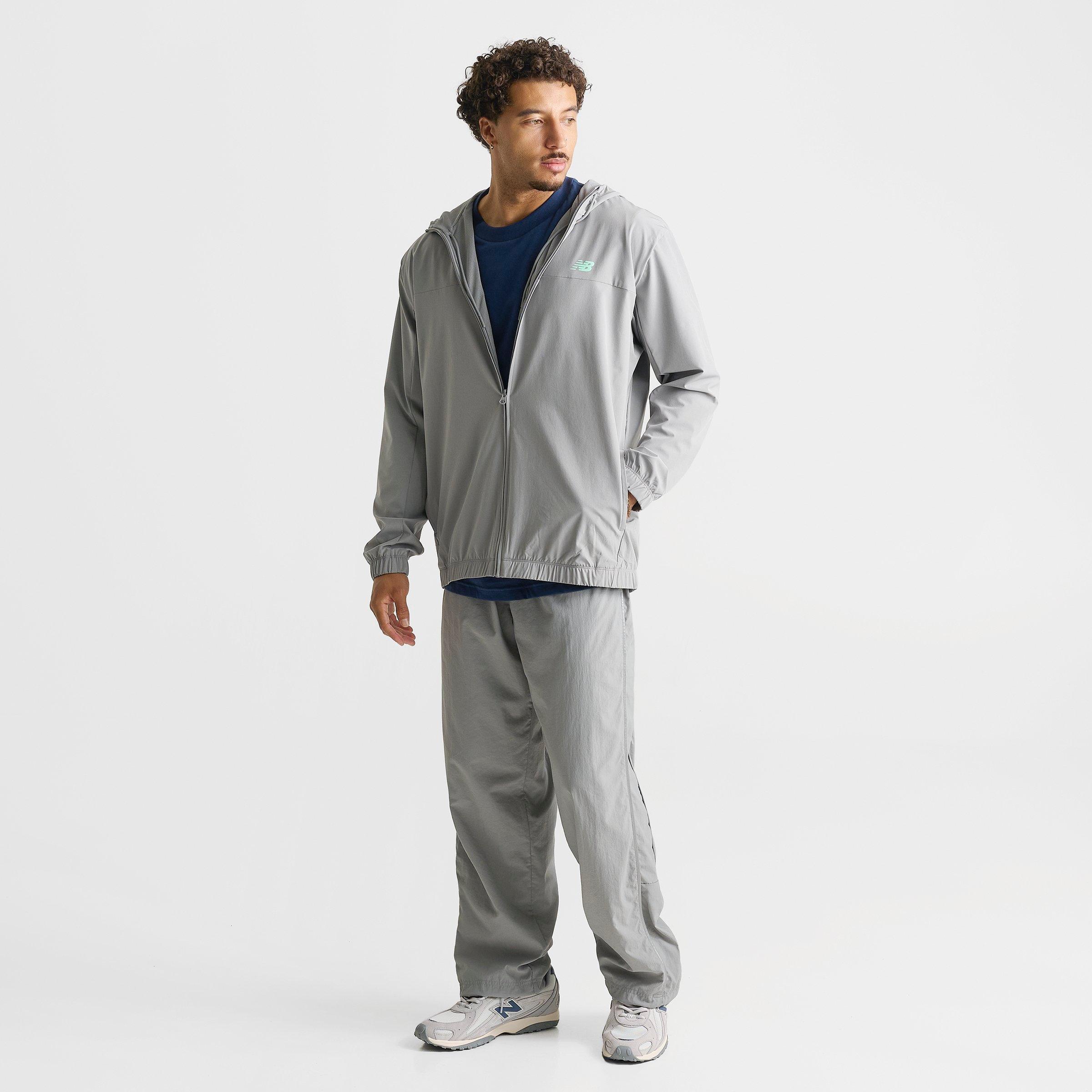Men's New Balance Performance Full-Zip Woven Jacket - Grey Matter/Mint - view 2