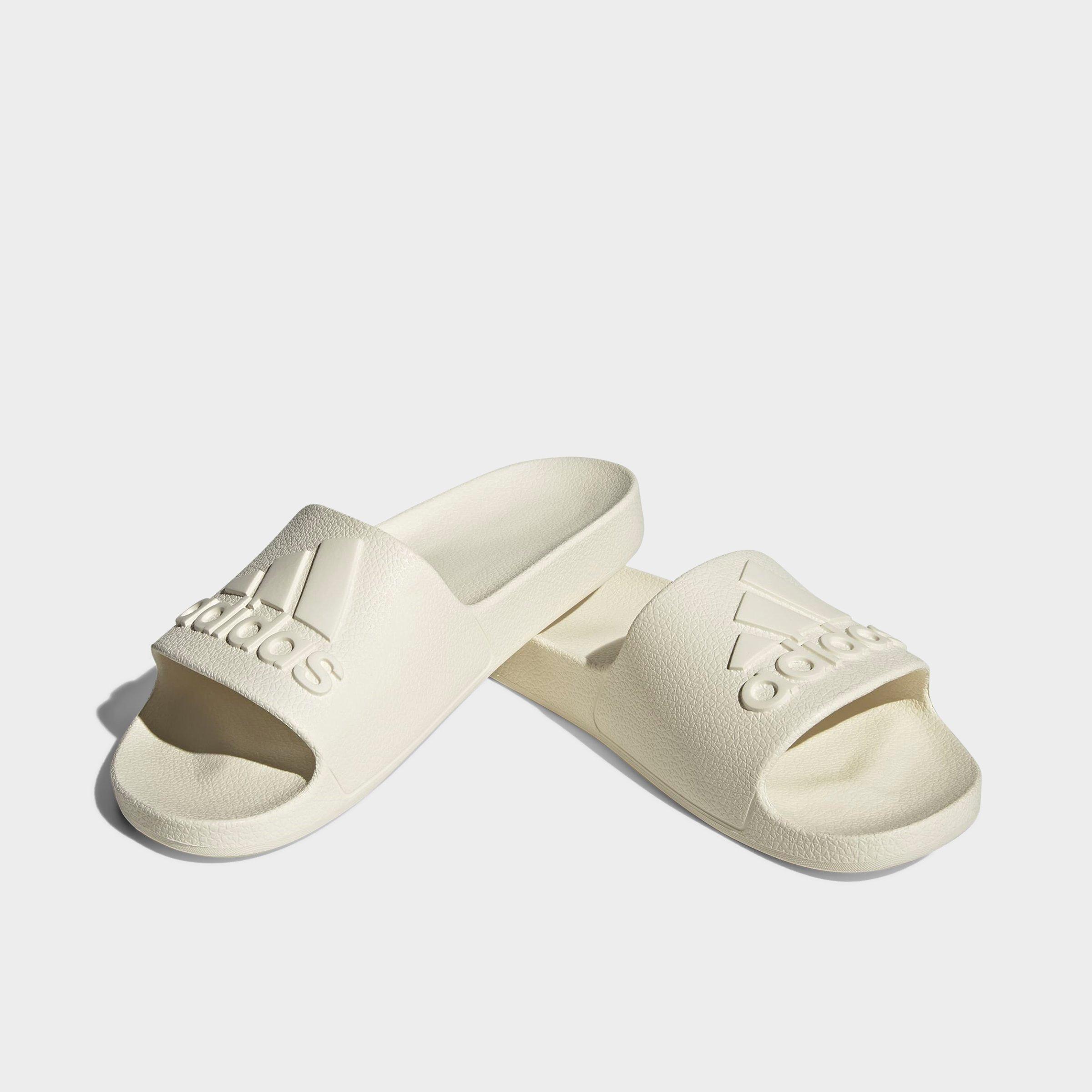 adidas adilette Aqua Slide Sandals - Off White/Off White/Off White - Both shoes facing left