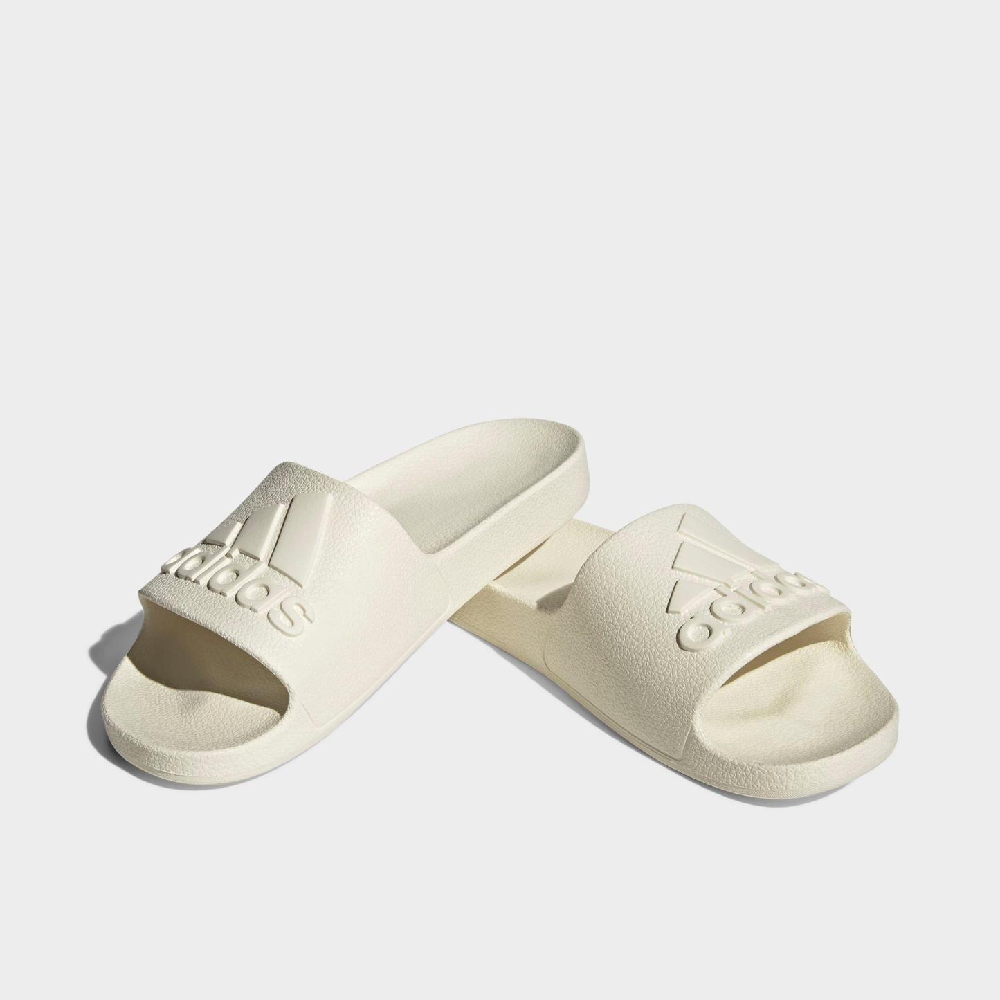 adidas adilette Aqua Slide Sandals - Off White/Off White/Off White - Both shoes facing left