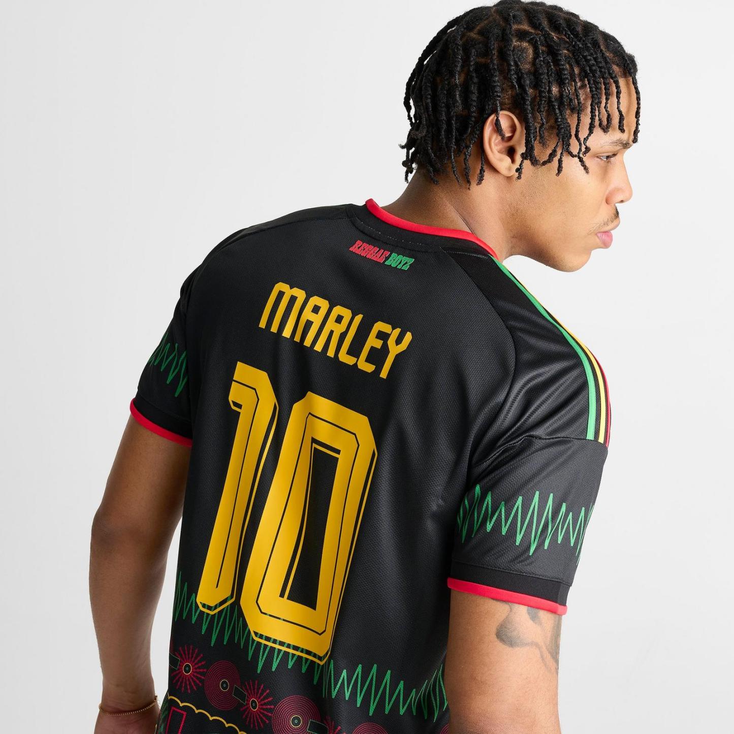 Men's adidas Originals x Bob Marley Jamaica 26 Away Replica Soccer Jersey - Black - view 6