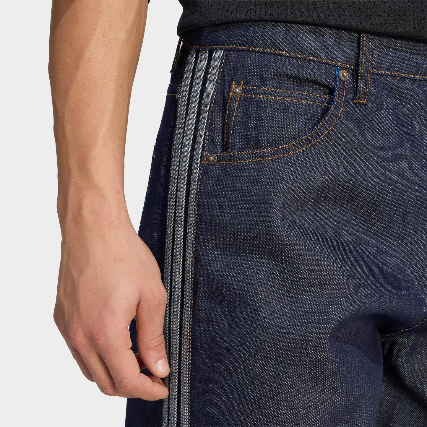 Men's adidas Originals Firebird Adicolor Mid-Rise Straight Denim Jeans - Indigo Denim