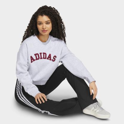 Women's adidas Sportswear Chenille Logo Graphic Sweatshirt - Light Grey Heather