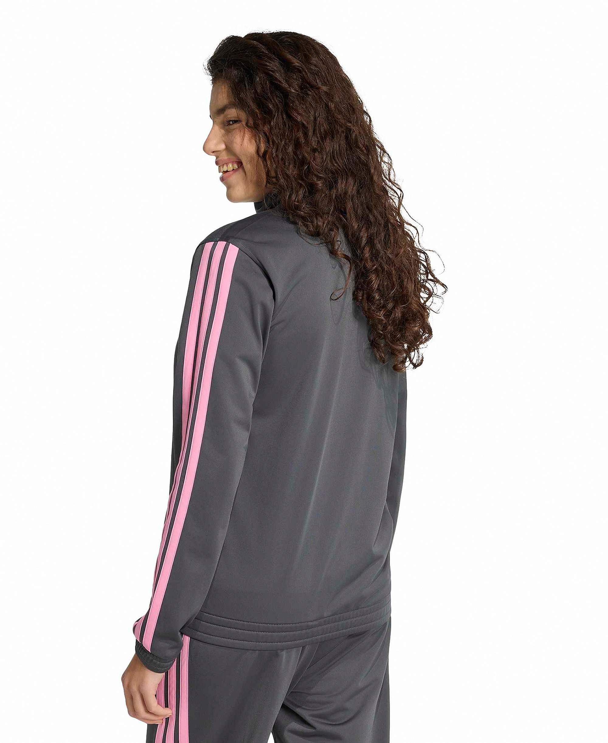 adidas Women's Tricot 3-Stripes Track Jacket - Grey Six Melange Multi Stripe